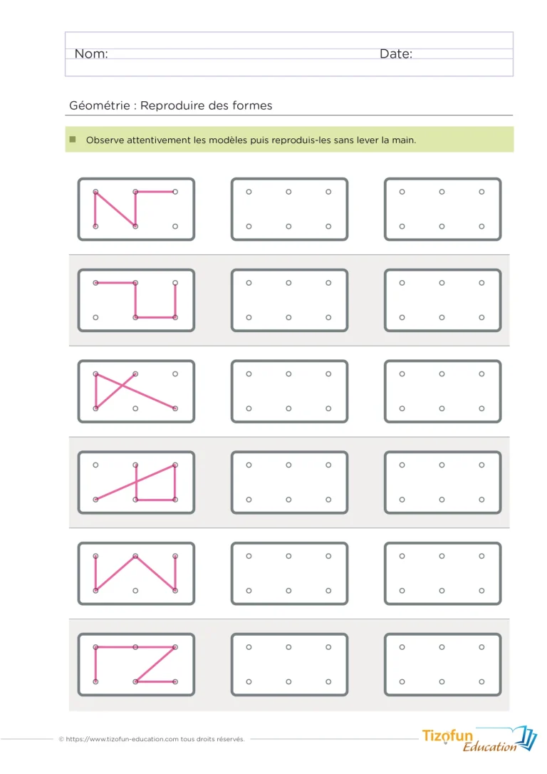 Reproduire des motifs : 33 fiches de motricité fine — GS · CP — aperçu 1