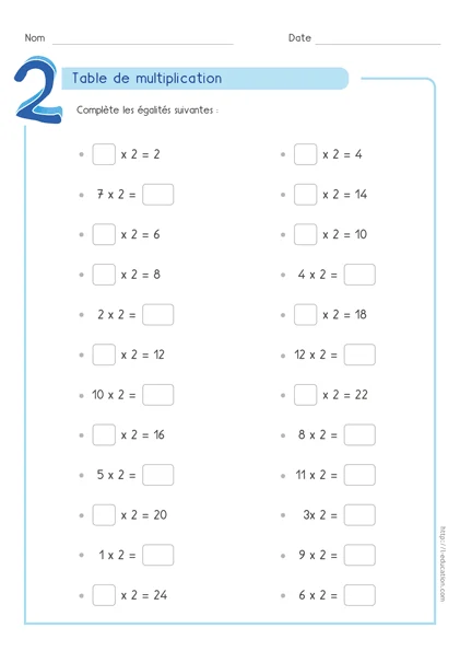 Table de 2 : fiches, cartes memory et quiz PowerPoint — CE1 à CM2 — aperçu 2
