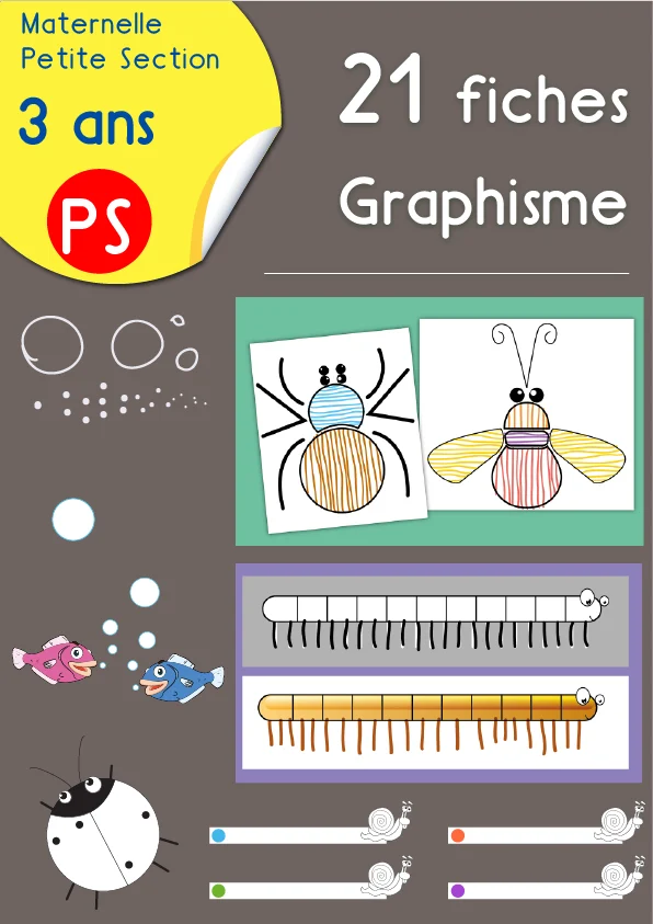 Graphisme PS : 21 fiches à décorer, bulles, points et traits — PS