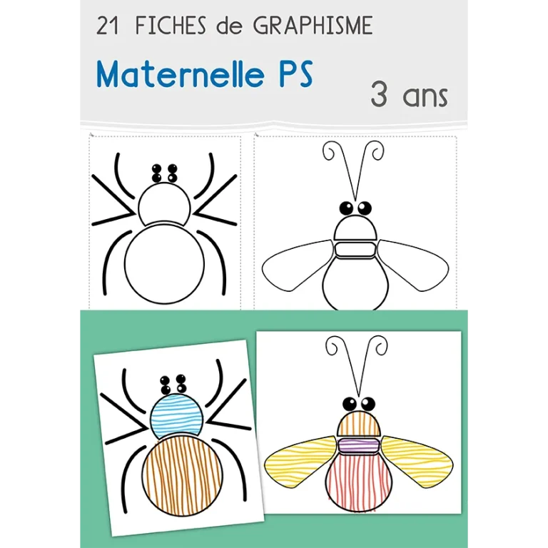 Graphisme PS : 21 fiches à décorer, bulles, points et traits — PS — aperçu 3