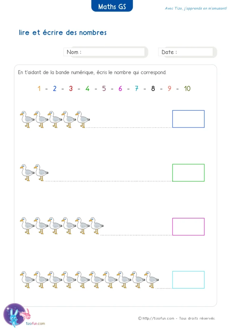 math gs - compter dénombrer reconnaitre lire et écrire les nombres