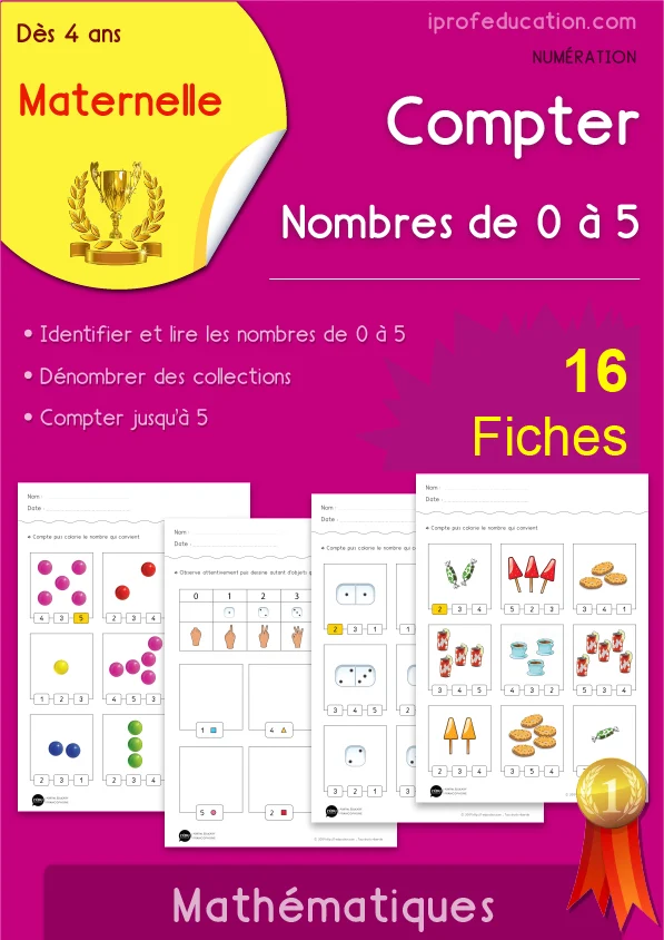 Compter de 0 à 5 : doigts, dés et bande numérique — MS · GS