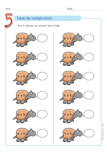 Tables de multiplication de 1 à 12 : le pack complet — CE1 à CM2 — aperçu 6