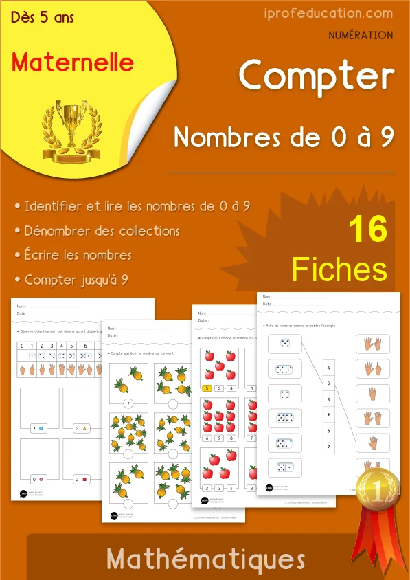 Compter jusqu'à 9 : collections à dessiner et à dénombrer — GS · CP