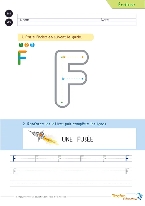 Apprendre à écrire les capitales ou lettres d'imprimerie en Maternelle