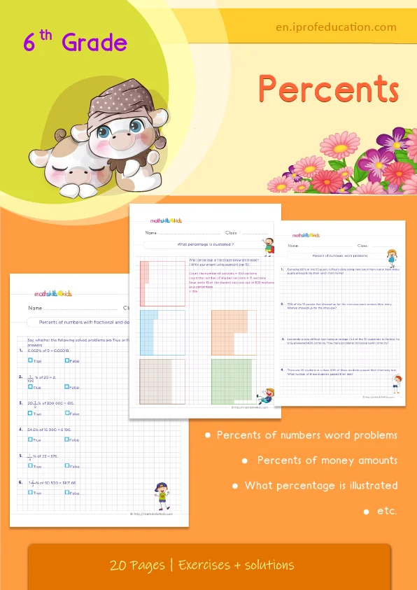 Grade 6 Percents worksheets with solutions