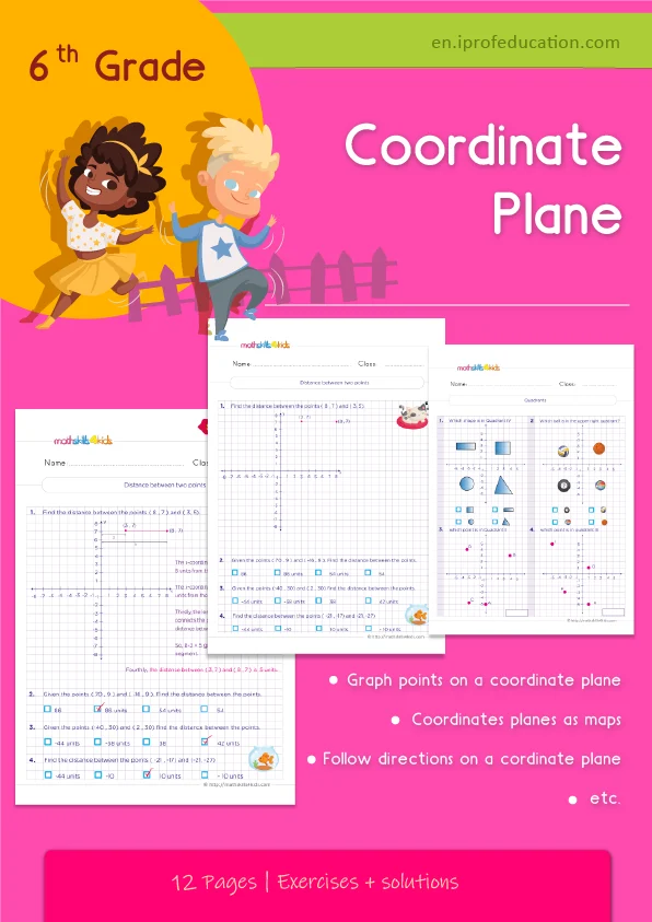 Grade 6 Coordinate plane worksheets with solutions