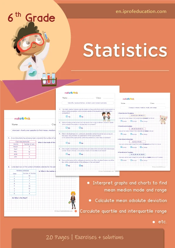 Grade 6 Statistics worksheets with solutions