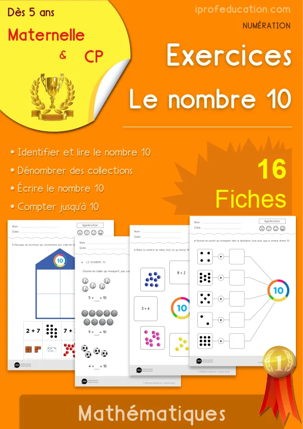 Le nombre 10 : 16 fiches pour faire 10 de toutes les façons — GS · CP