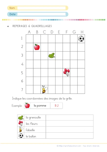 Mathématiques CP - repérage spatial cp
