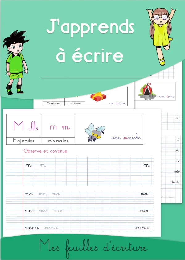 J'apprends à écrire : 26 fiches, de la lettre aux mots en cursive — CP