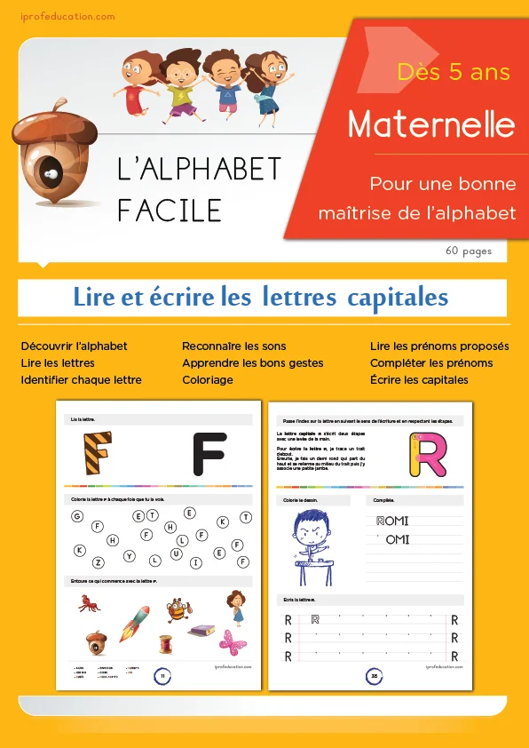 L'alphabet facile : 52 fiches pour lire et écrire les capitales — GS