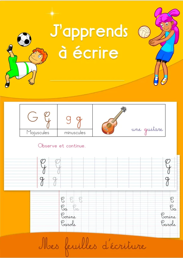 Majuscules et minuscules cursives : 26 fiches, mots et prénoms — CP · CE1 · CE2
