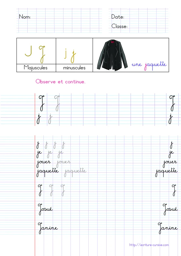 Feuilles d'écriture CP CE1 CE2 à imprimer — aperçu 2