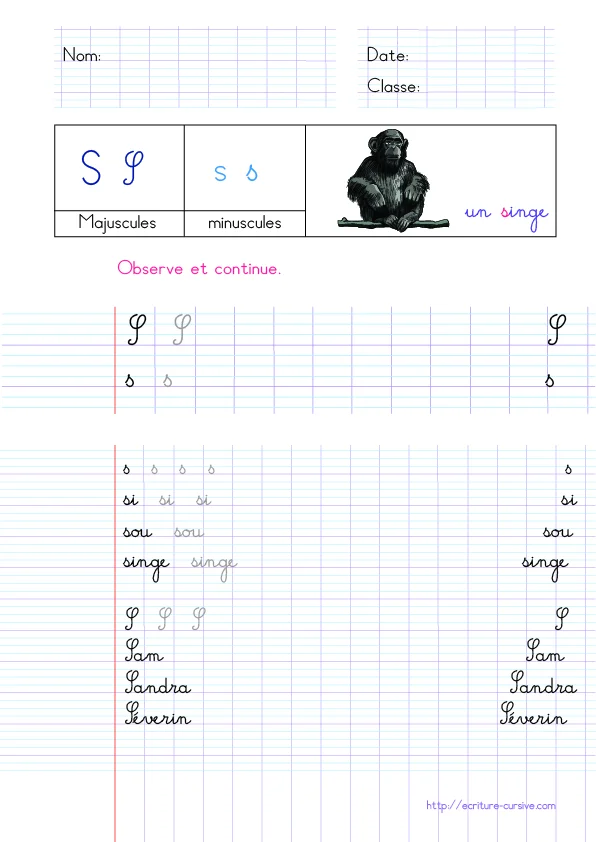 écrire les majuscules et les minuscules CP CE1 CE2
