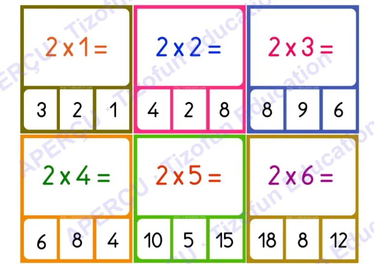 Aperçu 2 — Jeu memory tables de multiplication à imprimer