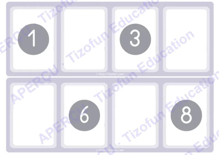 Aperçu 1 — Nombres de 1 à 50 | Jeu de cartes pour apprendre la suite des nombres
