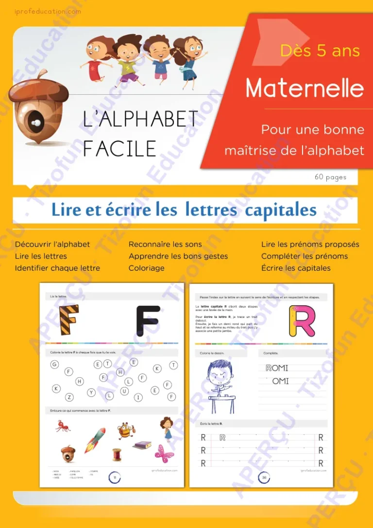 Aperçu 1 — Lire l’alphabet et écrire les lettres capitales en Maternelle
