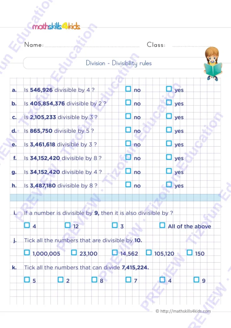 Preview 2 — Grade 6 Division worksheets with solutions