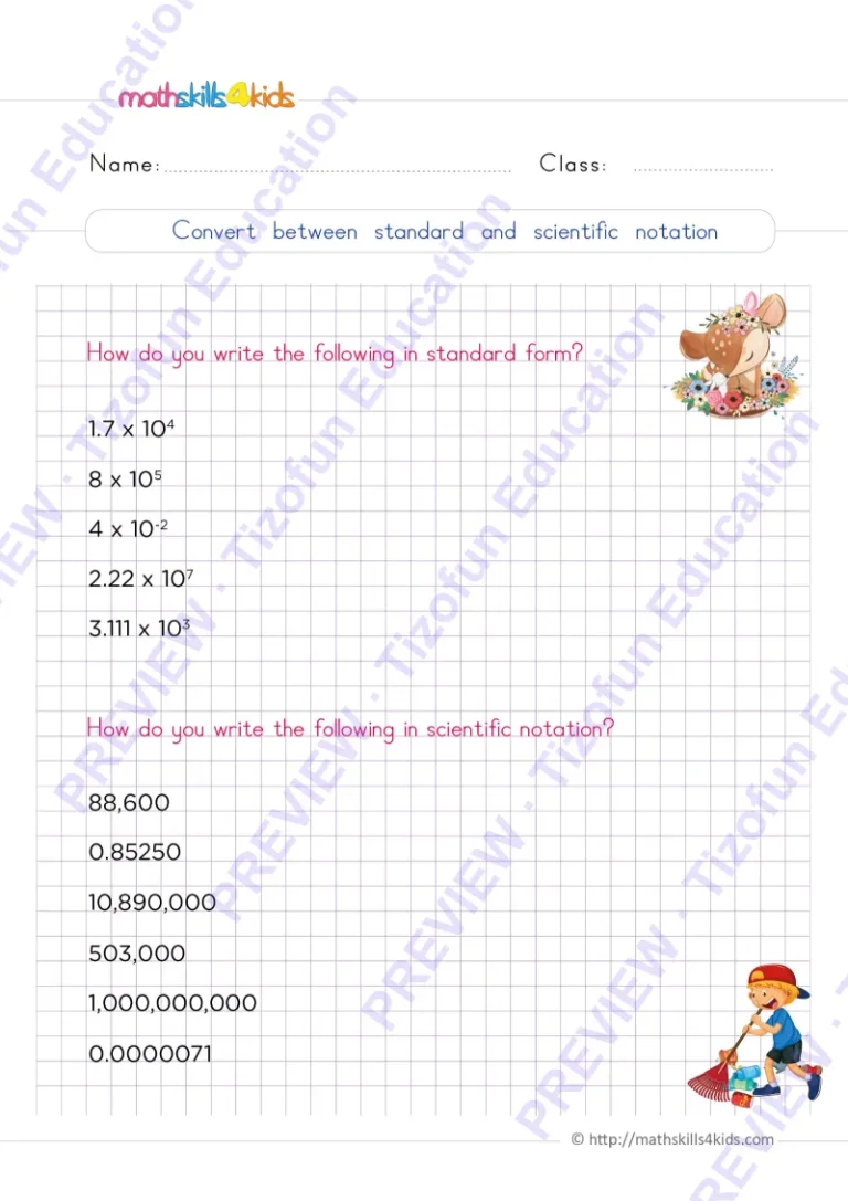 Preview 2 — Grade 6 Number theory worksheets with solutions