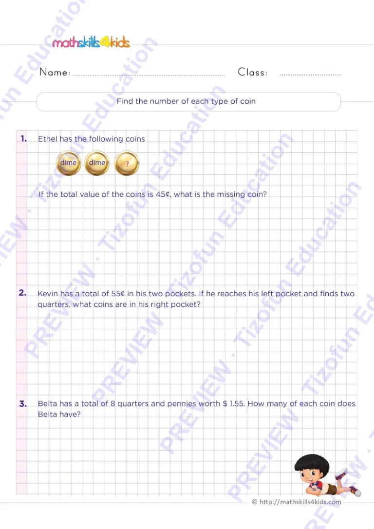 Preview 2 — Grade 6 Money worksheets with solutions