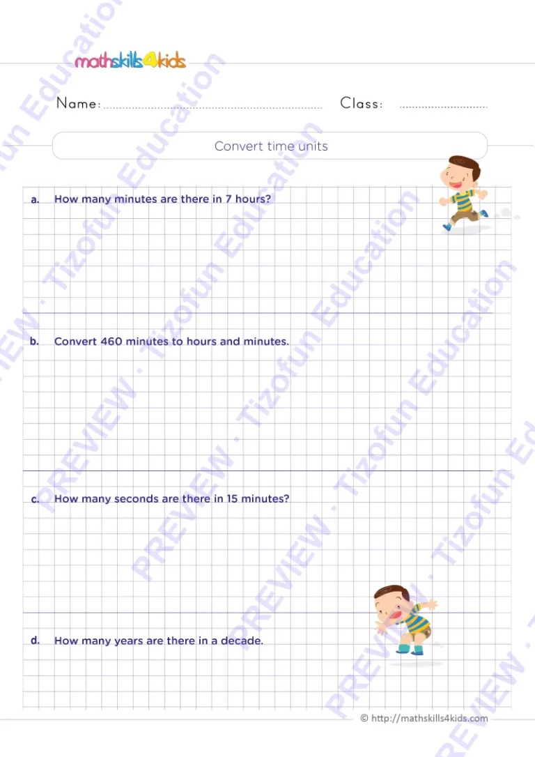 Preview 2 — Grade 6 Time worksheets with solutions