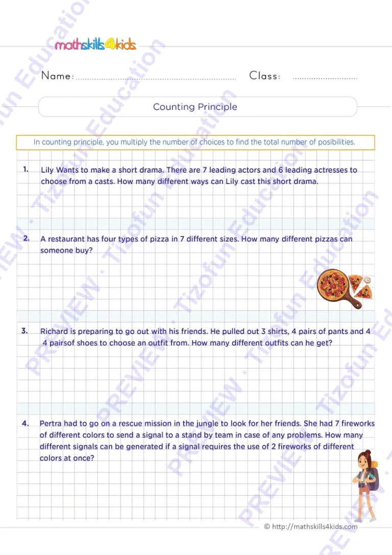 Preview 2 — Grade 6 Probability worksheets with solutions