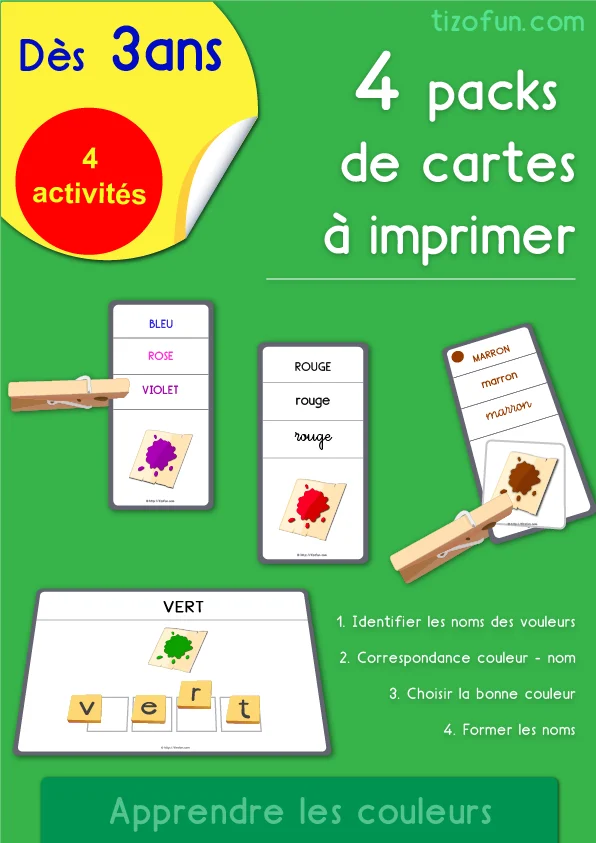 Les couleurs : 4 activités pour les lire et les écrire — MS · GS · CP