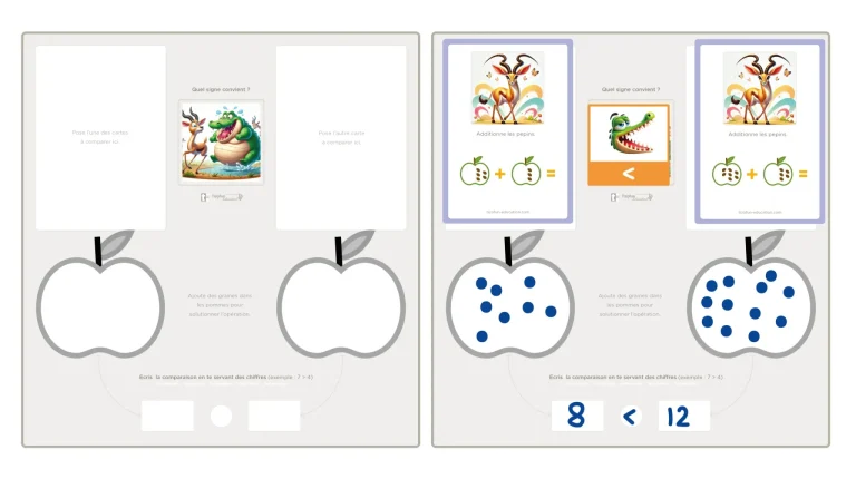 Apprendre à comparer en maternelle et au cp avec le jeu Croco'Poursuit