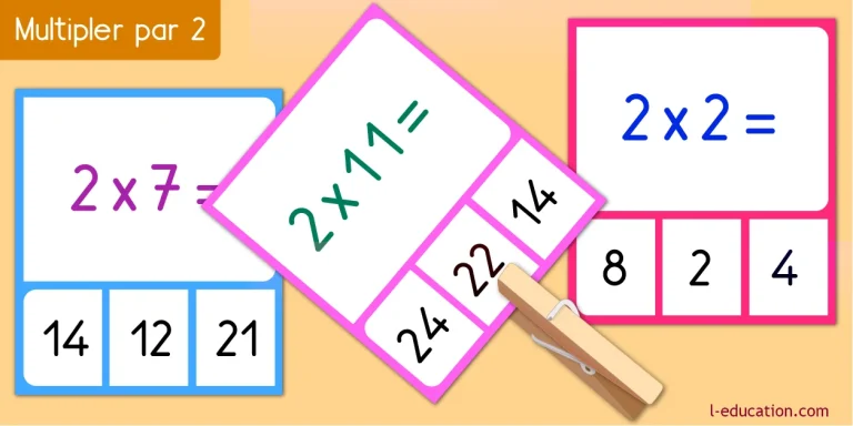 cartes memory - Table de multiplication de 2