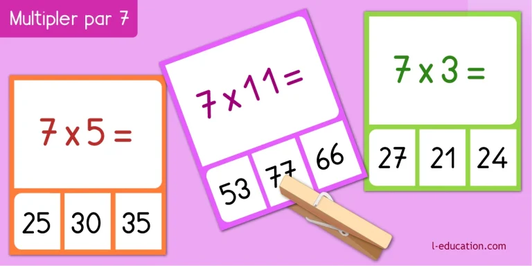 cartes memory - Table de multiplication de 3
