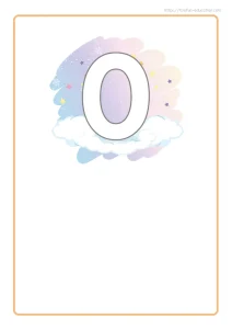 Carte du 0 à coller en PS : un rond posé sur le nuage