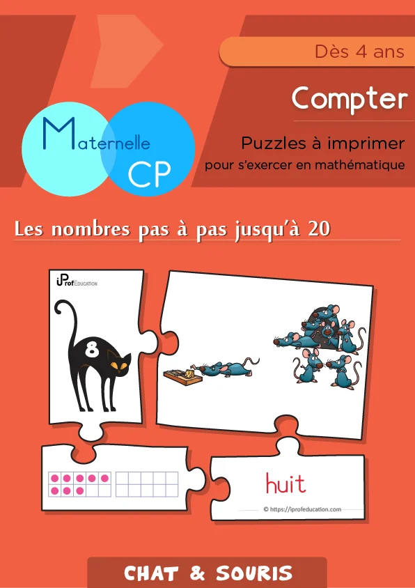 Le chat et les souris : 20 puzzles des nombres — MS · GS · CP