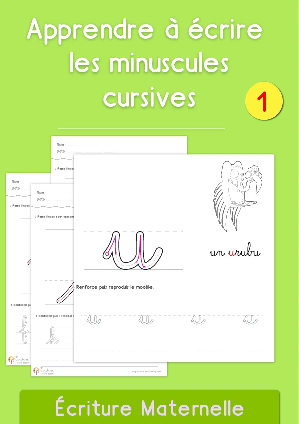 Minuscules cursives : 30 fiches du doigt au crayon, avec une image — MS · GS