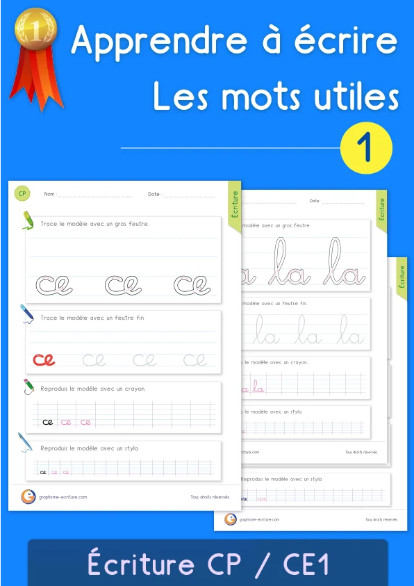 Écrire les mots utiles : 35 fiches, des lettres liées aux mots — CP · CE1