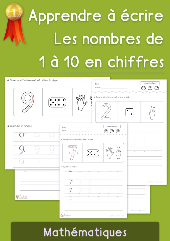 Écrire les chiffres de 0 à 10 : 11 fiches pas à pas — MS · GS · CP