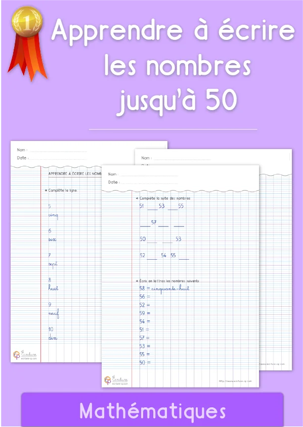 Écrire les nombres de 0 à 59, en chiffres et en lettres — CP à CE2