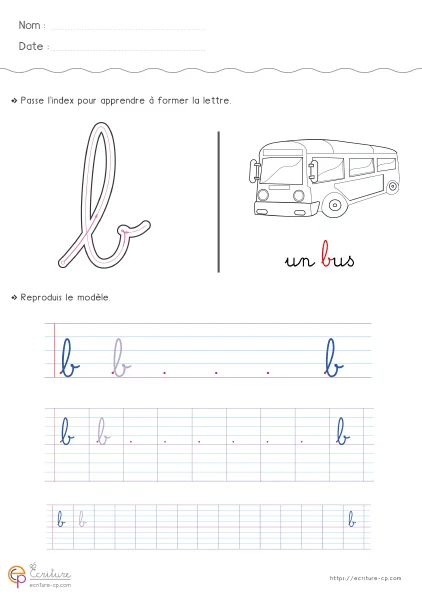 Minuscules cursives : 26 fiches, une lettre, une image, un mot — CP · CE1 · CE2 — aperçu 1