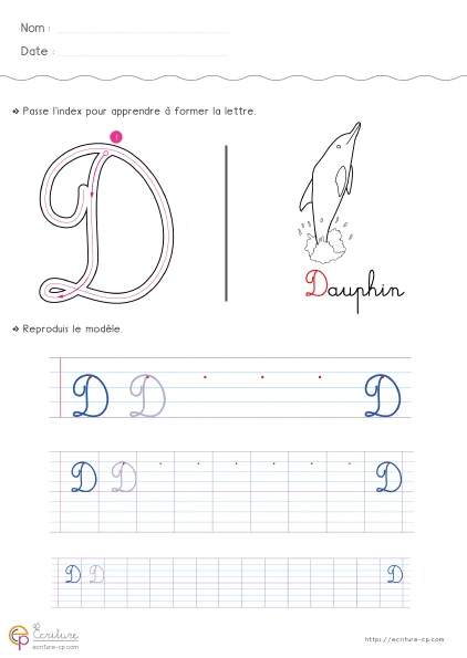 Majuscules cursives : 26 fiches, une lettre, une image, un mot — CP · CE1 · CE2 — aperçu 1