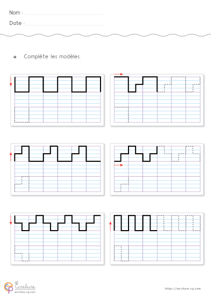 Graphisme CP · CE1 : 13 fiches sur quadrillage Seyès — CP · CE1 — aperçu 3