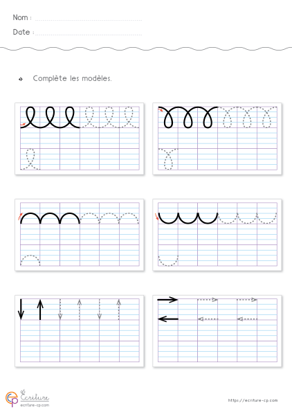 Graphisme CP · CE1 : 13 fiches sur quadrillage Seyès — CP · CE1 — aperçu 1