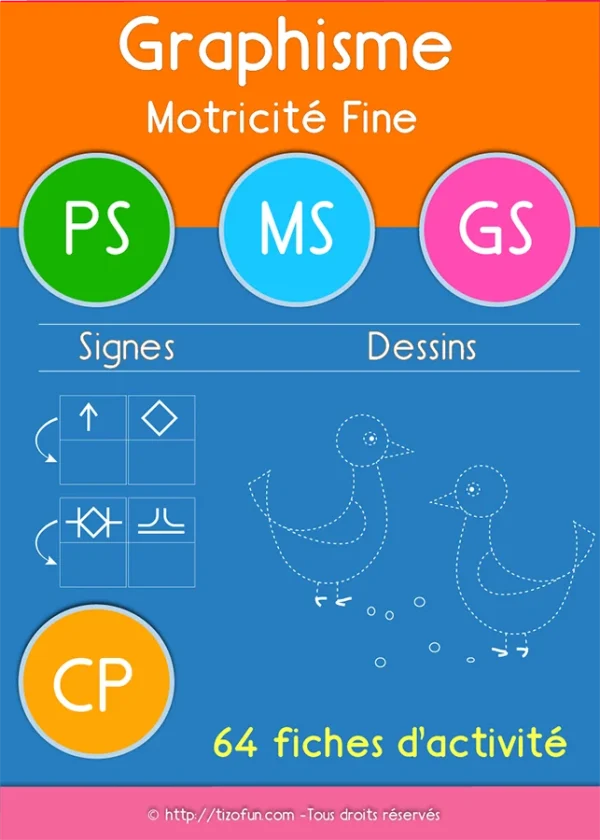 Graphisme et motricité fine : 64 dessins à reproduire — MS · GS · CP