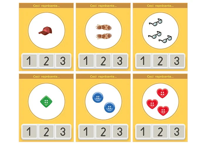 Identifier et représenter les nombres de 1 à 3 en Maternelle PS