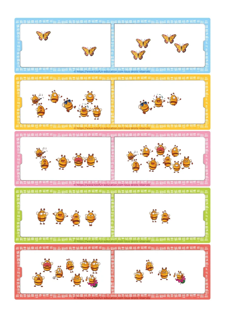 Jeu memory sur les quantités Maternelle - peu ou pas beaucoup et beaucoup