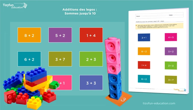 exercices d'addition avec lego pour enfants