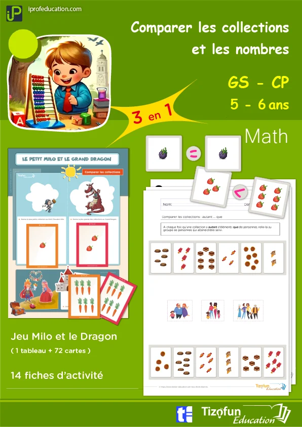 Comparer : le jeu « Milo et le dragon » et 14 fiches — GS · CP