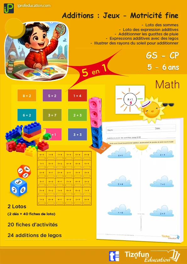 Additions en jeux : 2 lotos, 40 plateaux et 19 fiches — GS · CP