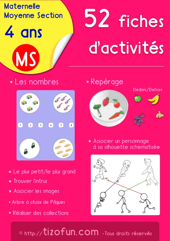Maths en Moyenne Section : 52 fiches pour toute l'année — MS