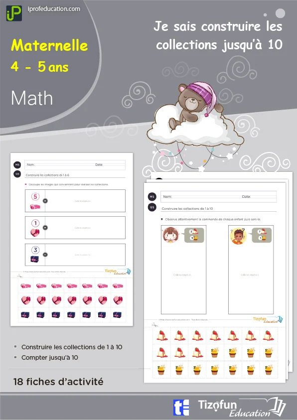Construire des collections jusqu'à 10 : 18 fiches — MS · GS