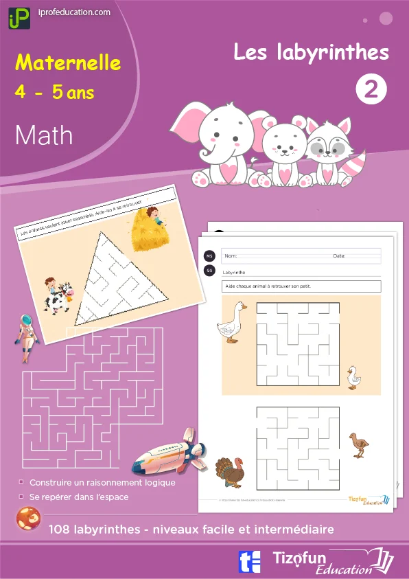 108 labyrinthes à imprimer : espace et formes — MS · GS